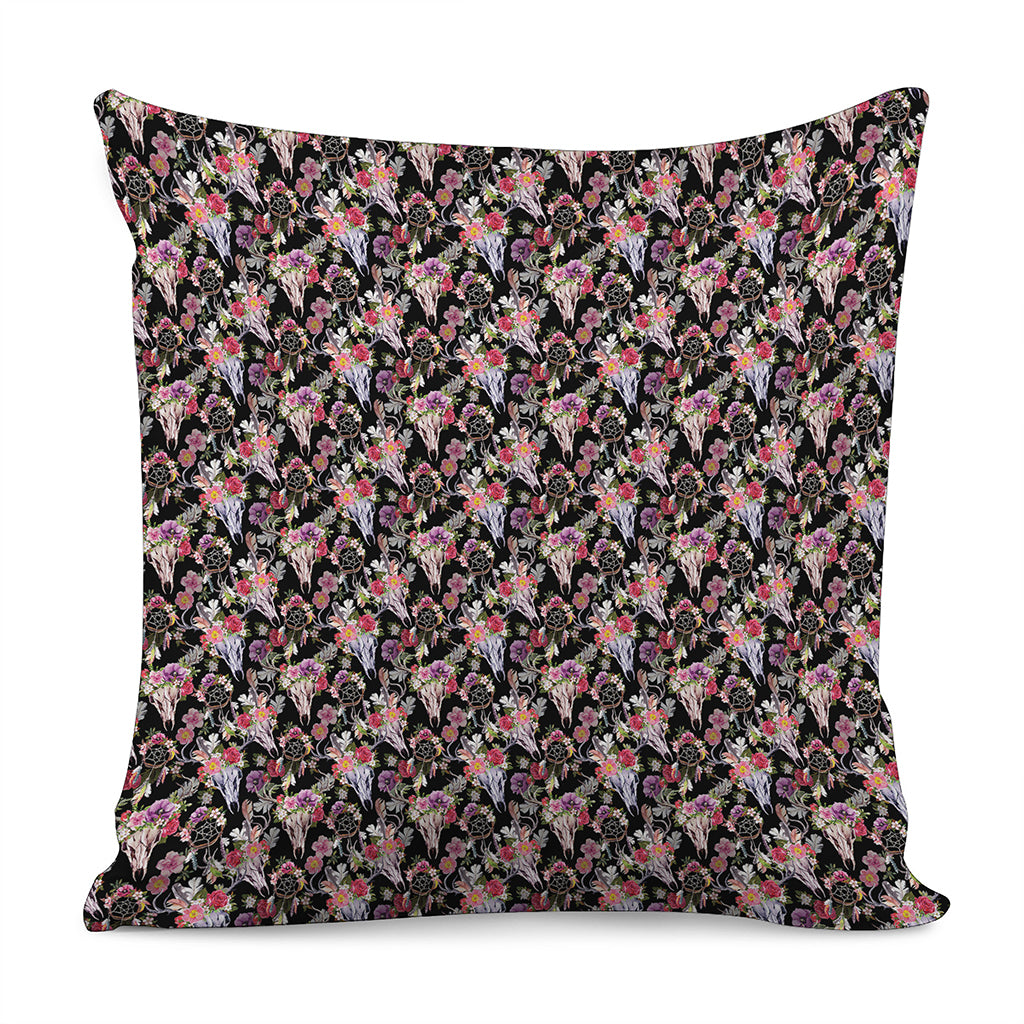 Boho Deer Skull Pattern Print Pillow Cover