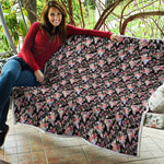 Boho Deer Skull Pattern Print Quilt