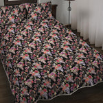 Boho Deer Skull Pattern Print Quilt Bed Set