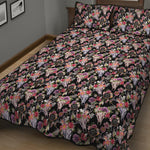 Boho Deer Skull Pattern Print Quilt Bed Set