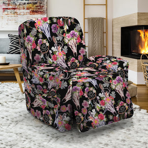 Boho Deer Skull Pattern Print Recliner Slipcover