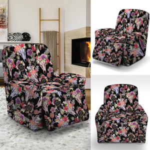 Boho Deer Skull Pattern Print Recliner Slipcover