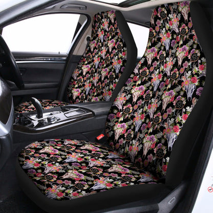 Boho Deer Skull Pattern Print Universal Fit Car Seat Covers