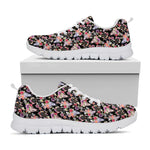 Boho Deer Skull Pattern Print White Sneakers