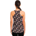 Boho Deer Skull Pattern Print Women's Racerback Tank Top