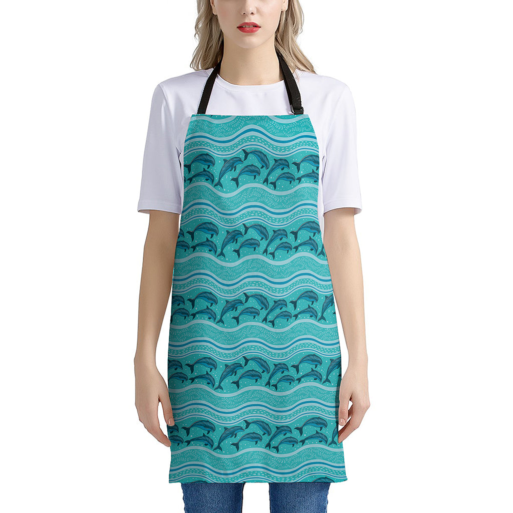 Boho Dolphin Pattern Print Apron