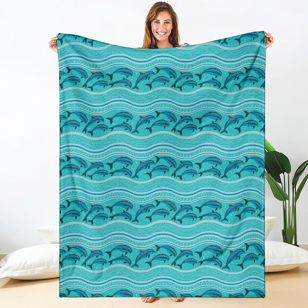 Boho Dolphin Pattern Print Blanket