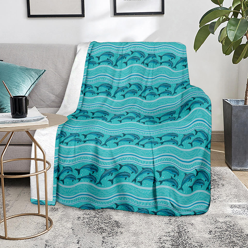 Boho Dolphin Pattern Print Blanket