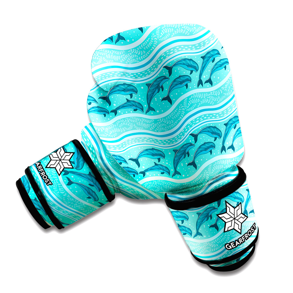 Boho Dolphin Pattern Print Boxing Gloves