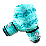 Boho Dolphin Pattern Print Boxing Gloves