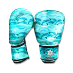 Boho Dolphin Pattern Print Boxing Gloves