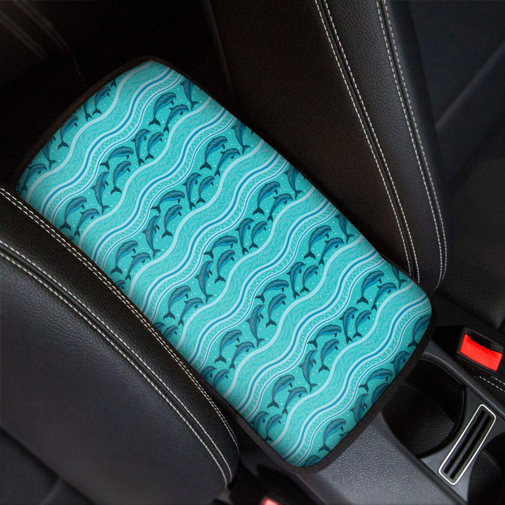 Boho Dolphin Pattern Print Car Center Console Cover