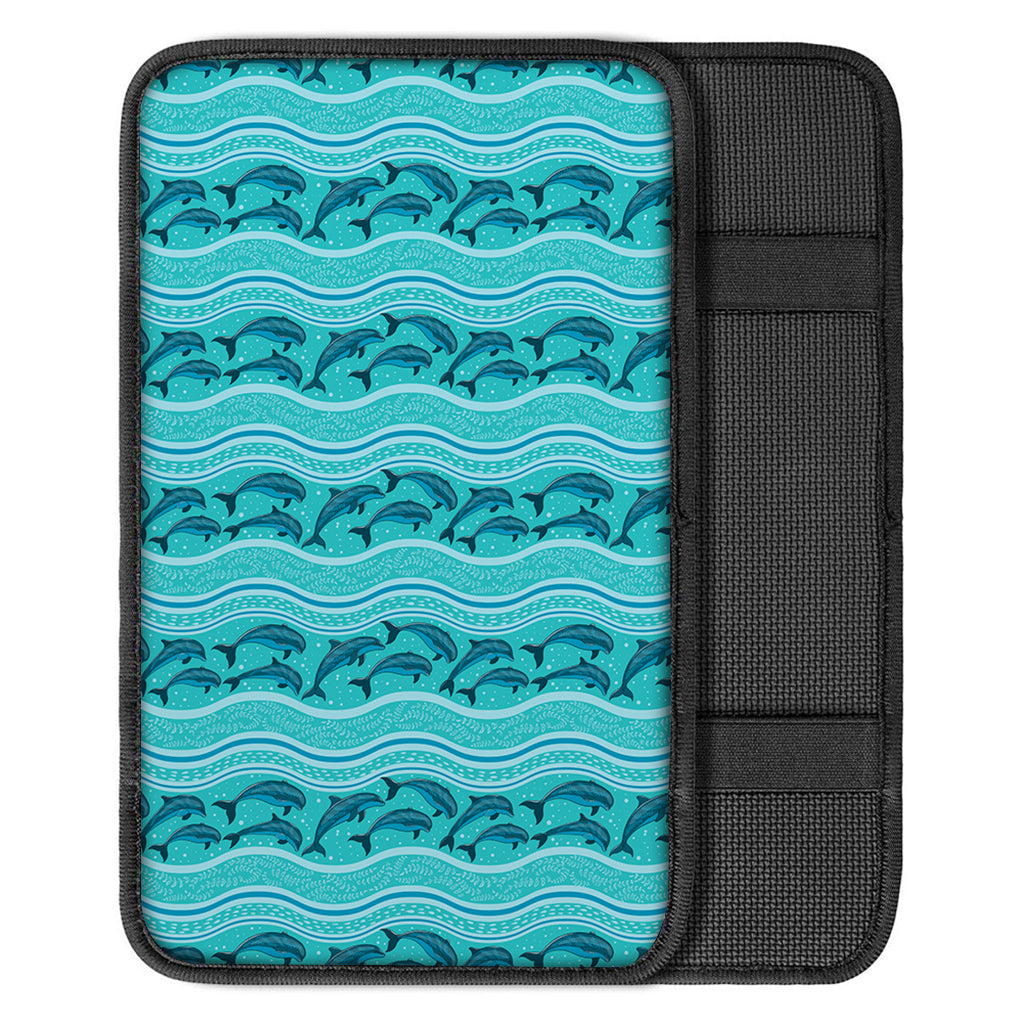 Boho Dolphin Pattern Print Car Center Console Cover
