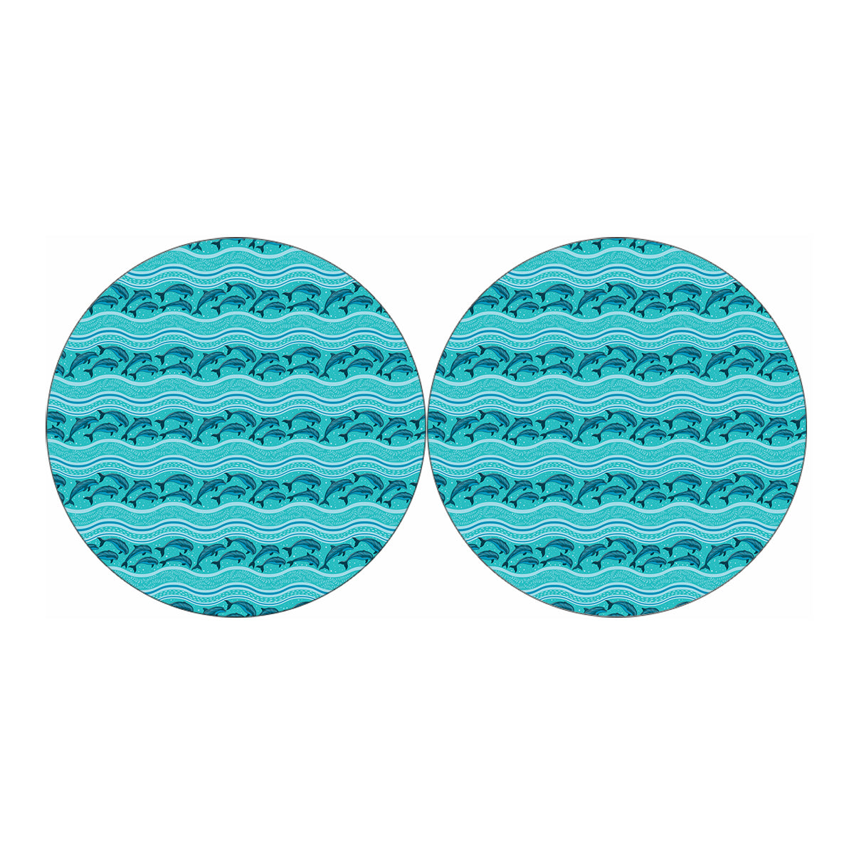 Boho Dolphin Pattern Print Car Coasters