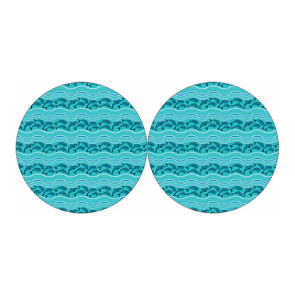 Boho Dolphin Pattern Print Car Coasters