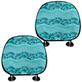 Boho Dolphin Pattern Print Car Headrest Covers