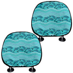 Boho Dolphin Pattern Print Car Headrest Covers
