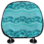Boho Dolphin Pattern Print Car Headrest Covers