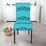Boho Dolphin Pattern Print Dining Chair Slipcover