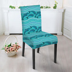 Boho Dolphin Pattern Print Dining Chair Slipcover