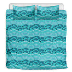 Boho Dolphin Pattern Print Duvet Cover Bedding Set