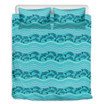 Boho Dolphin Pattern Print Duvet Cover Bedding Set