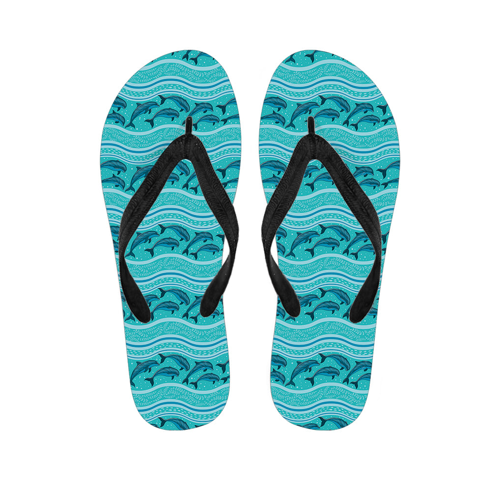 Boho Dolphin Pattern Print Flip Flops