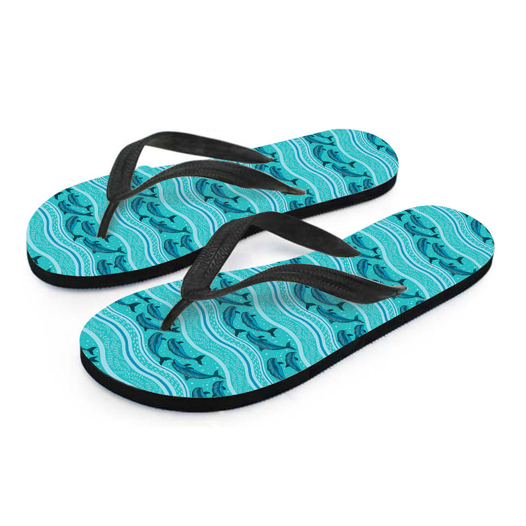 Boho Dolphin Pattern Print Flip Flops
