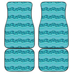 Boho Dolphin Pattern Print Front and Back Car Floor Mats