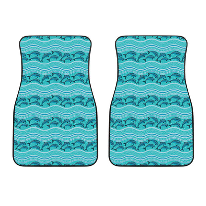 Boho Dolphin Pattern Print Front Car Floor Mats