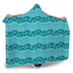 Boho Dolphin Pattern Print Hooded Blanket