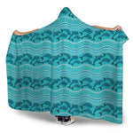 Boho Dolphin Pattern Print Hooded Blanket