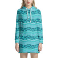 Boho Dolphin Pattern Print Pullover Hoodie Dress