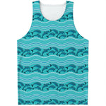 Boho Dolphin Pattern Print Men's Tank Top