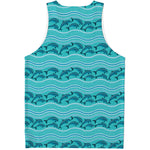 Boho Dolphin Pattern Print Men's Tank Top