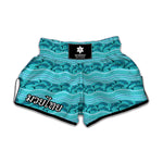 Boho Dolphin Pattern Print Muay Thai Boxing Shorts