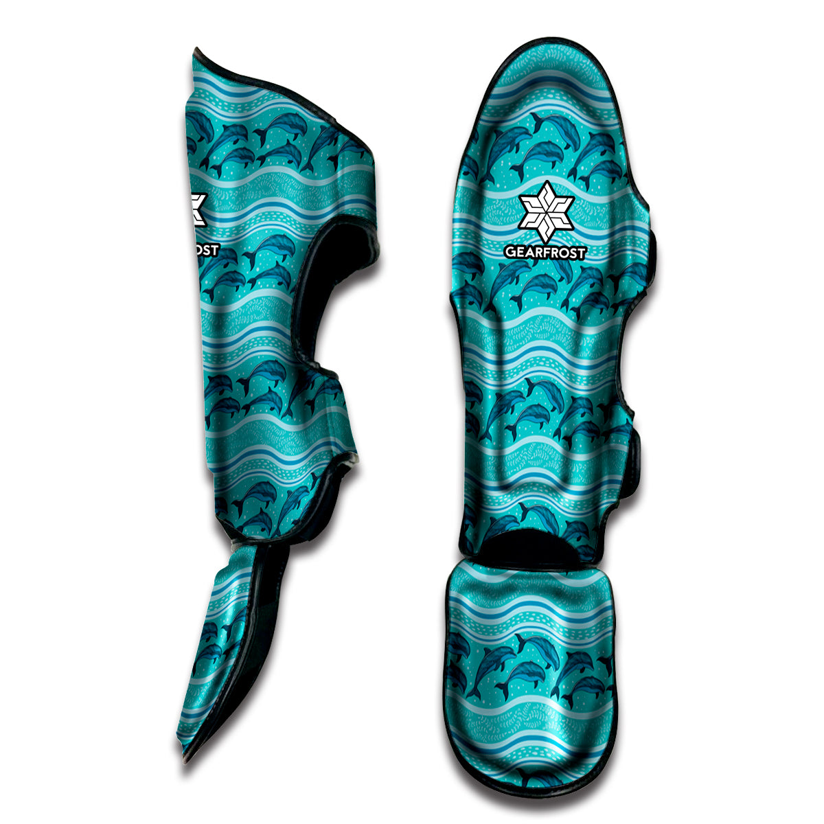 Boho Dolphin Pattern Print Muay Thai Shin Guard