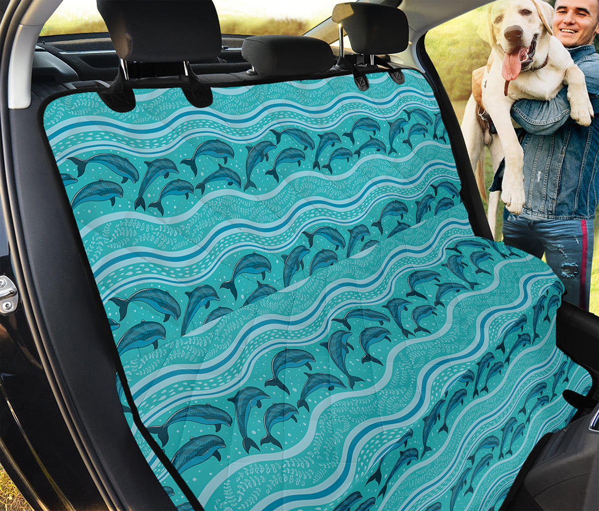 Boho Dolphin Pattern Print Pet Car Back Seat Cover