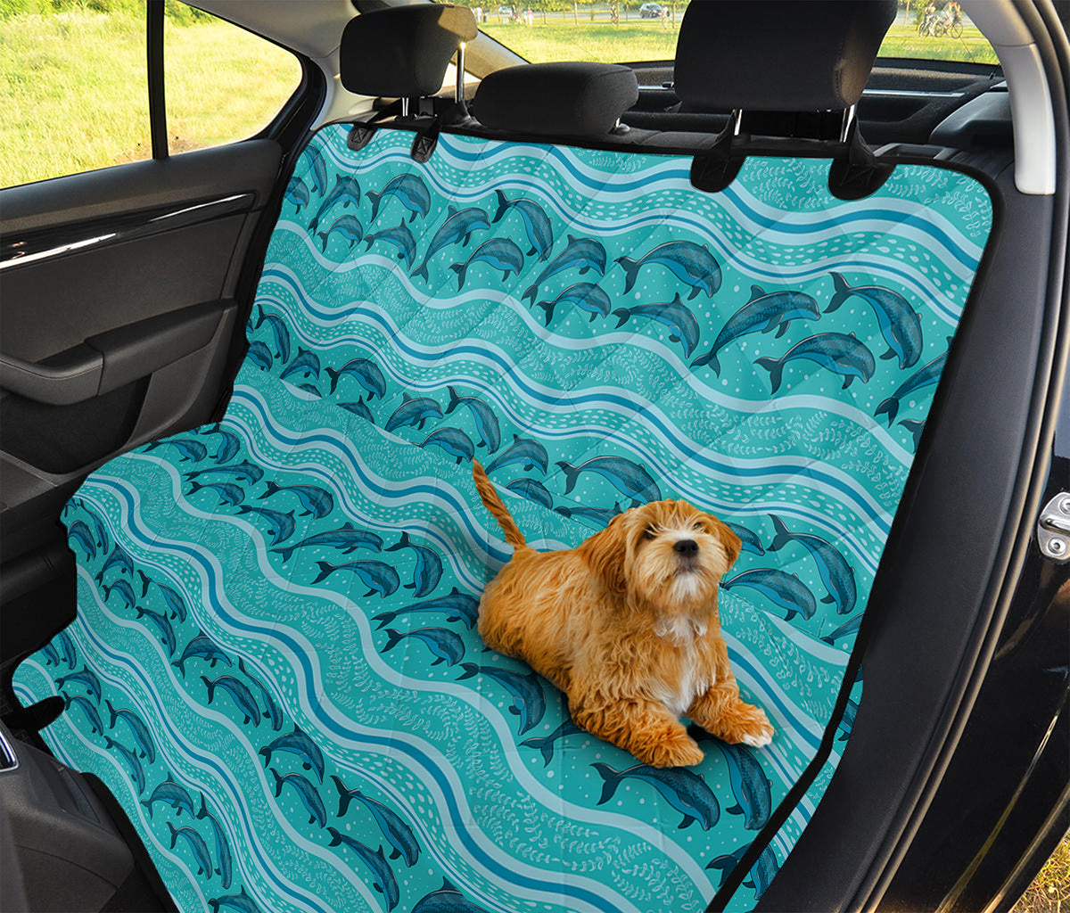 Boho Dolphin Pattern Print Pet Car Back Seat Cover