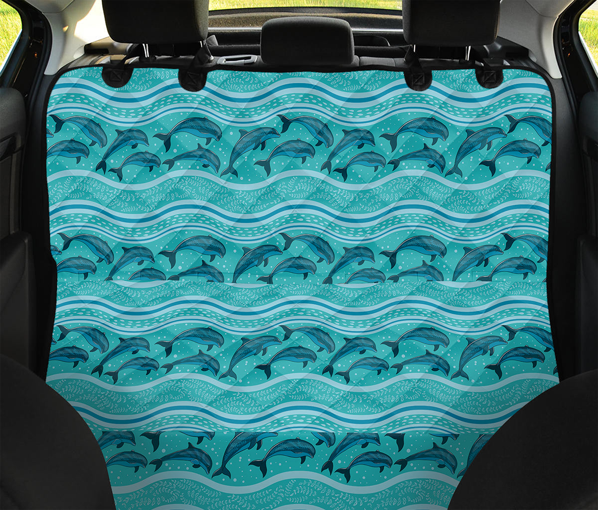 Boho Dolphin Pattern Print Pet Car Back Seat Cover