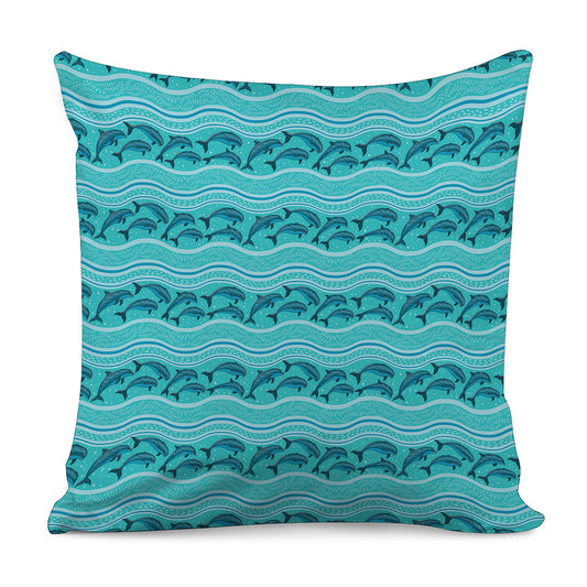 Boho Dolphin Pattern Print Pillow Cover
