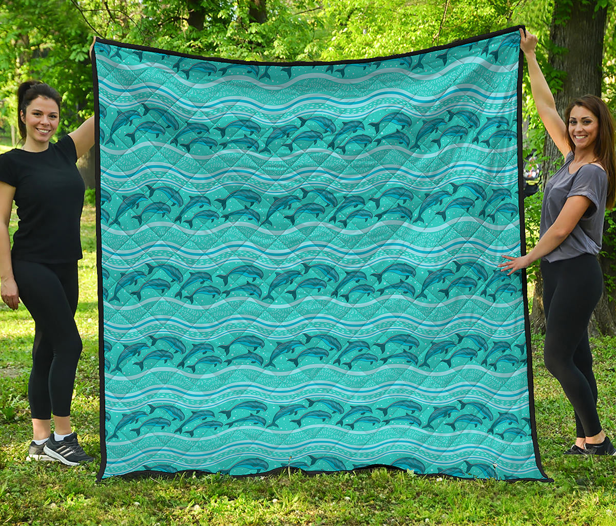 Boho Dolphin Pattern Print Quilt