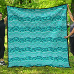 Boho Dolphin Pattern Print Quilt