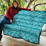 Boho Dolphin Pattern Print Quilt