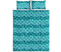 Boho Dolphin Pattern Print Quilt Bed Set