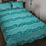 Boho Dolphin Pattern Print Quilt Bed Set