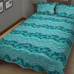 Boho Dolphin Pattern Print Quilt Bed Set