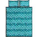 Boho Dolphin Pattern Print Quilt Bed Set