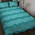 Boho Dolphin Pattern Print Quilt Bed Set