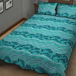 Boho Dolphin Pattern Print Quilt Bed Set